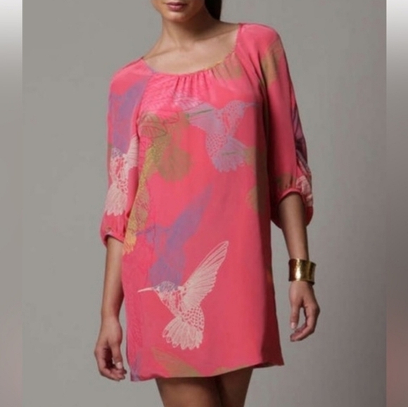 Tibi Hummingbird Print Shift Dress - Picture 1 of 6